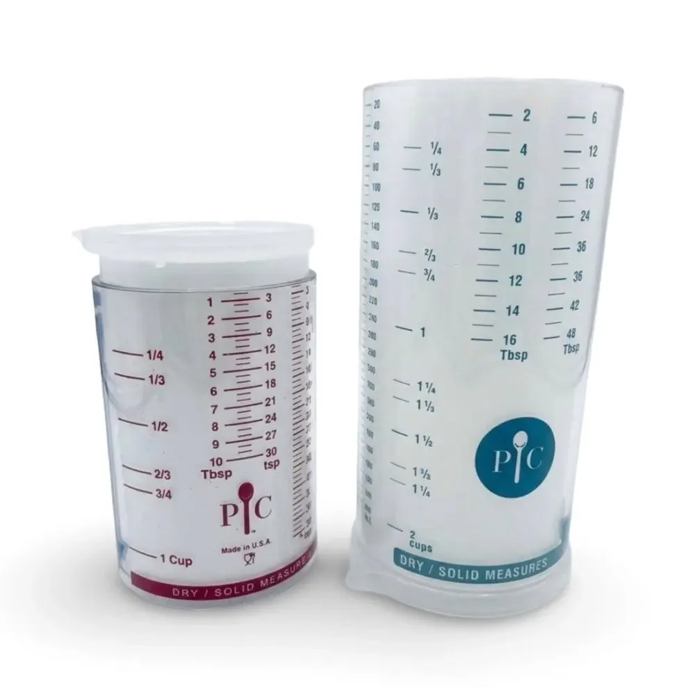 Pampered Chef Measure-All Cup Set of 2 Classic 2 C Mini 1 C Teal Blue 2236 2225